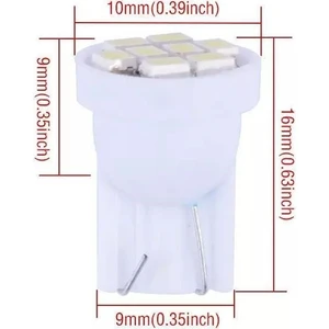 2 Adet Mavi Renk - Mini Dipsiz LED Park Ampulü T10 - Her Araca Uyar
