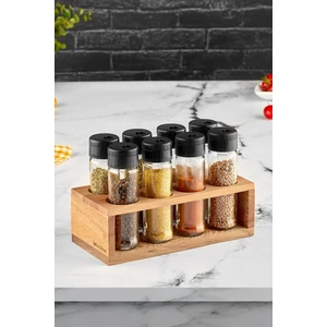 Joy Kitchen Lisa 8'li Ahşap Stantlı Baharatlık Seti
