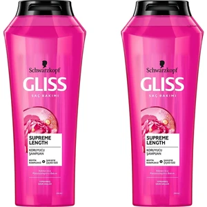 Gliss Supreme Length Koruyucu Şampuan Biotin Kompleksi + Şakayık Çiçeği Özü 500ML  2’li