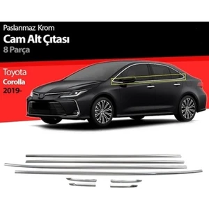 OMSA Toyota Corolla Sedan Krom Cam Çıtası 8 Parça 2019 ve Sonrası