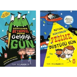 Timaş Çocuk Tom Mcloughlin Seti 2 Kitap / Uzaylıların Beynimizi Yemeye Geldiği Gün - Bütün Dünyanın Peşime Düştüğü Gün