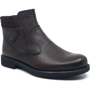 %100 Hakiki Deri Erkek Içi Kürklü Kışlık Günlük Fermuarlı Klasik Bot 40-44 40 Kahverengi