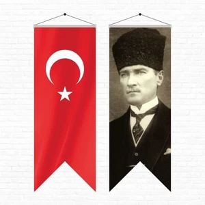 Atatürk Posteri + Türk Bayrağı Kırlangıç 50 x 150 cm - 5