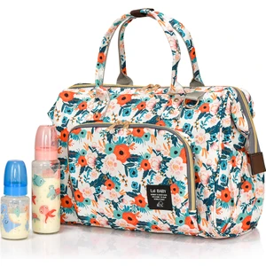 Lal Baby Baggage Bag Flowers Omuz Askılı Anne Bebek Bakım Çantası