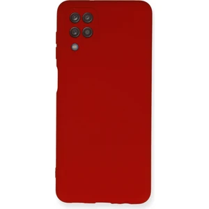 Aqua Aksesuar Samsung Galaxy A12 Kılıf Lansman Içi Kadife Lüx Tasarım Silikon Kapak - Kırmızı