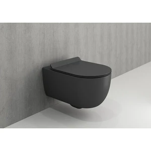 Bocchi V-Tondo 1416-020-0128 Rimless Asma Klozet Seti, Mat Antrasit (Klozet Kapağı Dahildir)