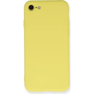 Happycase iPhone Se 2020 Kılıf Nano Içi Kadife  Silikon - Mat Sarı