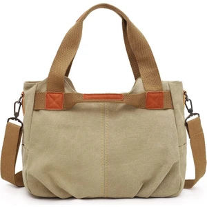 Kanvas Askı Detaylı Omuz Çantası - Bej (Yurt Dışından)
