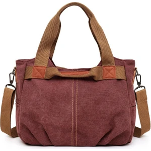 Kanvas Omuz Çantası Koyu Kırmızı (Yurt Dışından)