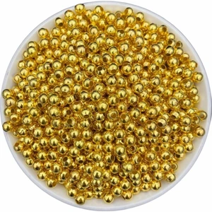 Hedef Bijuteri 6mm Gold / Altın Sarısı Renk Metal Demir Top Boncuk,takı Yapım Boncuğu (25GR ~85 Adet)