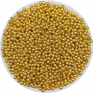 Hedef Bijuteri 4mm Gold / Altın Sarısı Renk Metal Demir Top Boncuk,takı Yapım Boncuğu (25GR ~250 Adet)
