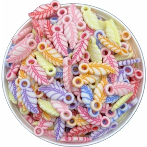 Hedef Bijuteri Pastel Kulplu Yaprak Figür Karışık Pastel Renk Boncuk Takı Yapım Boncuğu 25 gr 85 Adet