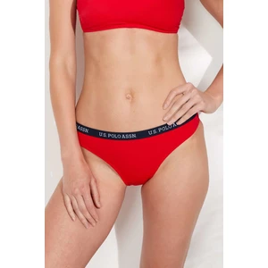 U.S. Polo Assn. Kadın Kırmızı Kalın Kenarlı Lastikli Bikini Alt