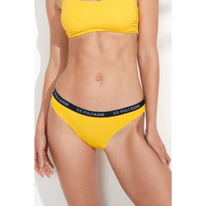 U.S. Polo Assn. Kadın Sarı Kalın Kenarlı Lastikli Bikini Alt