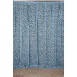 Akça Tekstil ÖRÜMCEK TÜL MAVİ RENK TEK KANAT Hazır dikilmiş Pileli Fon Perde 300*260 cm