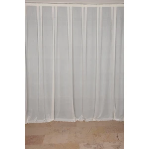 Akça Tekstil PETEK MODEL KREM RENK TEK KANAT Dikilmiş Pileli Fon Perde 300*260 Cm