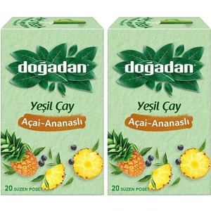Yeşil Çay Açai Ananaslı Bardak Poşey Çay 20 Süzen Poşet Çay 2'li