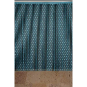 Akça Tekstil Kalpli Model Turkuaz Renk İp Perde Hazır İp Perde 300 x 280 cm.