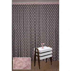 Akça Tekstil Kalpli Model Pudra Renk İp Perde Hazır İp Perde 300 x 270 cm.