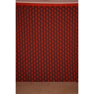 Akça Tekstil Kelebek Birleşik Model Kırmızı Renk Hazır İp Perde 300 x 270 cm.