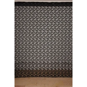 Akça Tekstil Vakko Model Siyah Renk İp Perde Hazır Düğmeleri Dikilmiş İp Perde 300 x 270 cm.