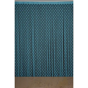 Akça Tekstil Puanlı Model Turkuaz Renk İp Perde Hazır Düğmeleri Dikilmiş İp Perde 300 x 280 cm.