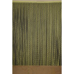 Akça Tekstil Küçük Puanlı Model Yeşil Renk İp Perde Hazır Düğmeleri Dikilmiş İp Perde 300 x 270 cm.