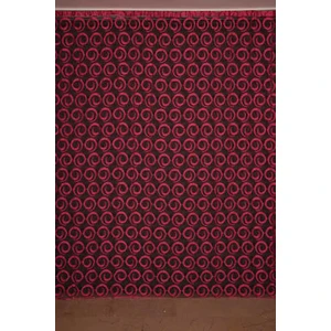 Akça Tekstil Vakko Çift Renk Fuşya İp Perde Hazır Düğmeleri Dikilmiş İp Perde 300 x 270 cm.