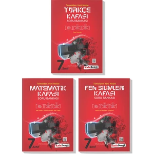 Kafa Dengi Yayınları  7.Sınıf Türkçe Matematik Fen Kafası Soru Seti 2022 (3 Kitap)