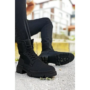 Big King Siyah Erkek Postal Bot Suni Deri Malzeme Kısa Topuklu Rahat Tasarım