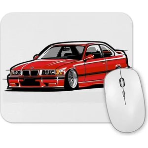 Baskı Dükkanı Bmw Stanced Out E36 Red Mouse Pad