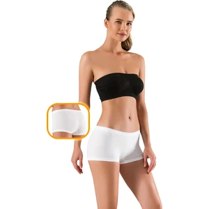 Beyaz Kadın Kısa Şort Boxer Seamless Dikişsiz Örme Toparlayıcı Şekillendirici Rahat Doku