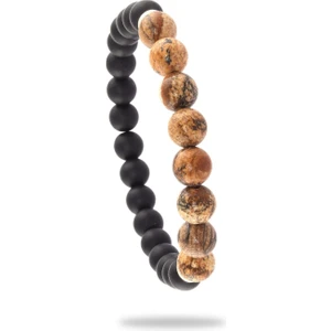 Erkek Tibet Akik & Mat Oniks Doğaltaş Bileklik