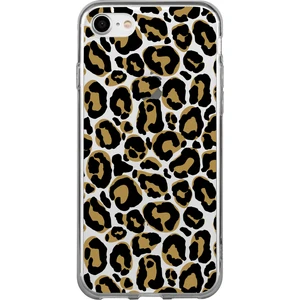 Apple iPhone Se Leopar Desenli Premium Şeffaf Silikon Kılıf