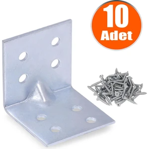 Mobilya Eşya Dolap Deprem Sabitleyici Köşebent Bağlantı Aparatı L Demiri Gönye 40x40x40 Mm 10 Adet