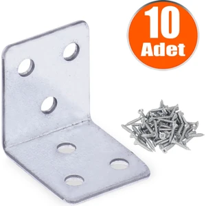 Mobilya Eşya Dolap Deprem Sabitleyici Köşebent Bağlantı Aparatı L Demiri Gönye 35x35x30 Mm 10 Adet