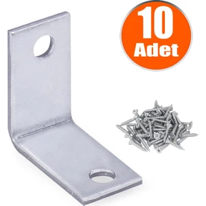 Mobilya Eşya Dolap Deprem Sabitleyici Köşebent Bağlantı Aparatı L Demiri Gönye 25x25x15 Mm 10 Adet