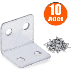 Mobilya Dolap Köşe Bağlantı Sabitleme L Demir Gönye 25x25x30 mm (10 ADET)