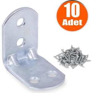 Mobilya Dolap Köşe Bağlantı Sabitleme L Demir Gönye 30x30x22 mm (10 ADET)
