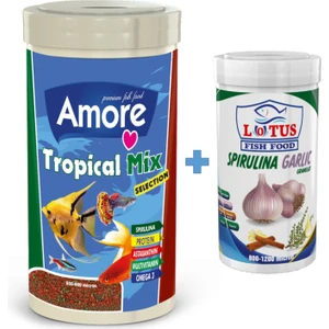 Tropical Mix Selection Granules 1000ML + Lotus Spirulina Garlic 250ML Kutu Balık Yemi