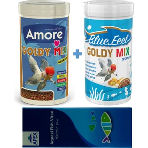 Gold Mix 250ML + Bluefeel Goldy Mix 250ML Kutu Japon Balığı Yemi + Vitamin