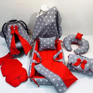 Koyu Yıldız Kırmızı  10 Parça Full Babynest Seti