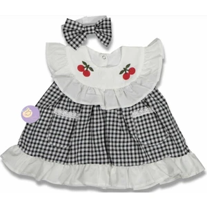 Aniela Baby Kiraz Nakışlı Kız Bebek Elbise