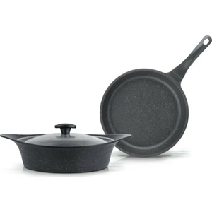 Pyro Granit Tencere Tava Seti 3 Parça 28 cm