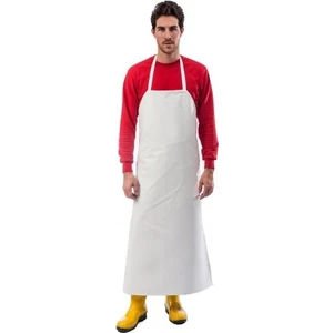 Mavi Yaka Bulaşıkçı Kasap Pvc Beyaz Önlük  Beden:1