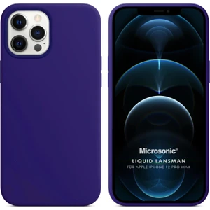 Apple iPhone 12 Pro Max Kılıf Liquid Lansman Silikon Mor