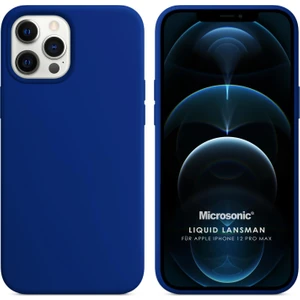 Apple iPhone 12 Pro Max Kılıf Liquid Lansman Silikon Lacivert