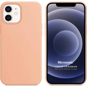 Apple iPhone 12 Mini Kılıf Liquid Lansman Silikon Rose Gold