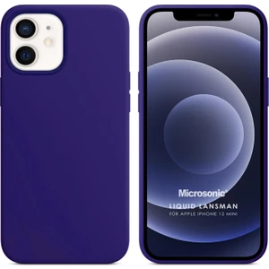 Apple iPhone 12 Mini Kılıf Liquid Lansman Silikon Mor