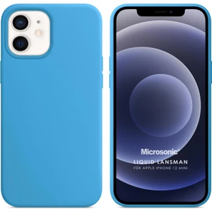 Apple iPhone 12 Mini Kılıf Liquid Lansman Silikon Mavi